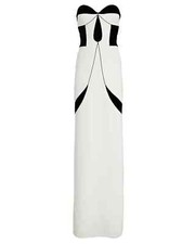 SERGIO HUDSON COLLECTIONS ART DECO STRAPLESS GOWN SZ 2 4