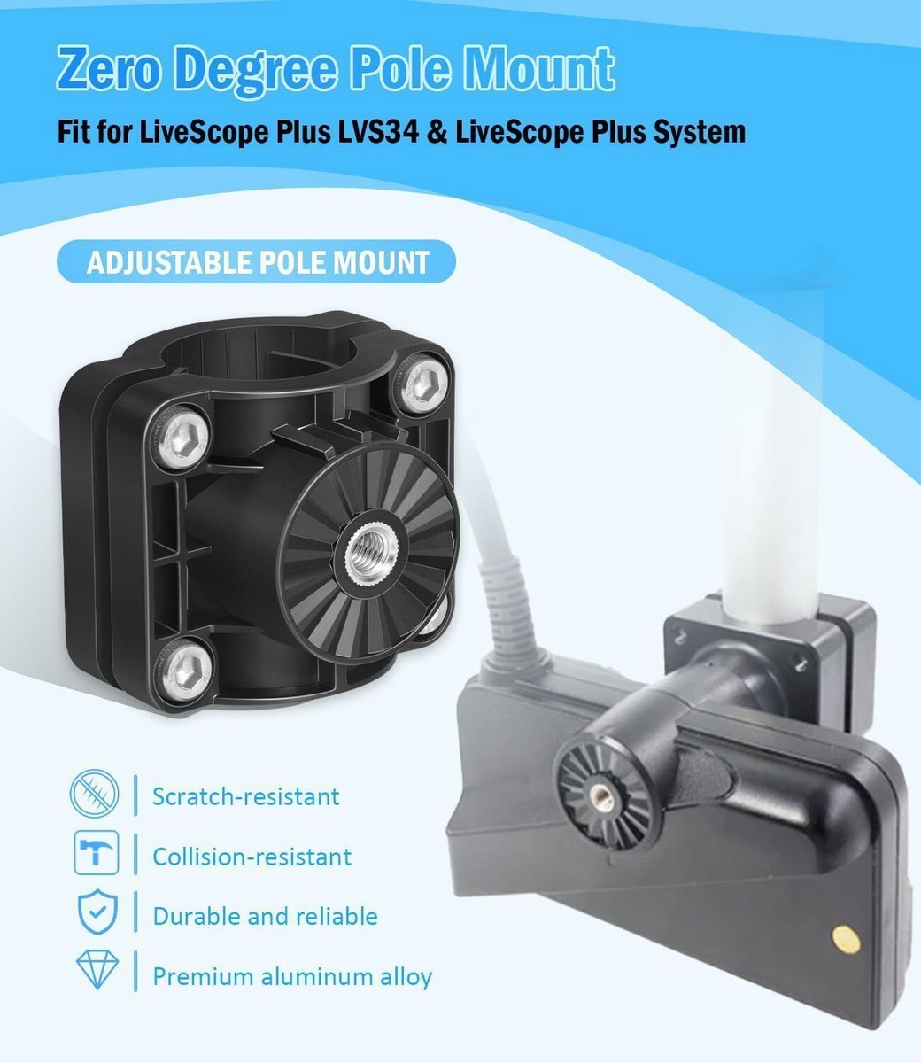 Degree Pole Mount Bracket 010-13228-03 for Garmin Livescope Plus LVS34  Black