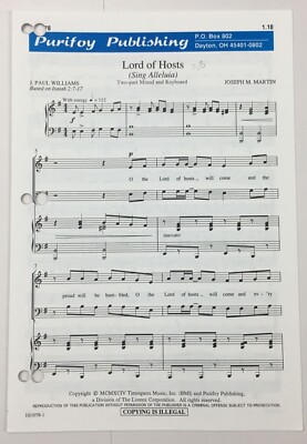 Lord of Hosts Sing Alleluia 2 Part Mixed Choir Keyboard Sheet Music Lorenz Corp