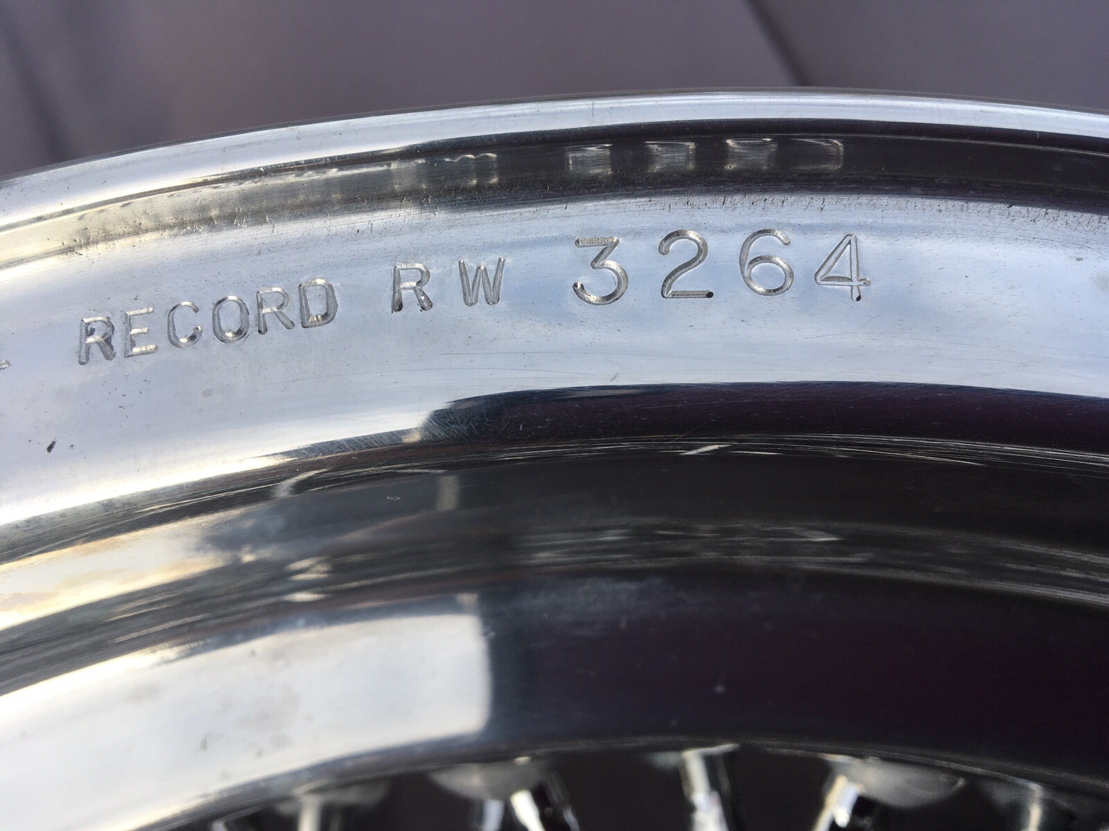 C. Borrani Wire Spoke Rim, Model # 3264, 16x5.5, Dated 5/58, for Vintage Ferrari