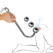 Electro E-Stim Stainless steel Metal Hook Pulse Plug Estim Stretching Dilator
