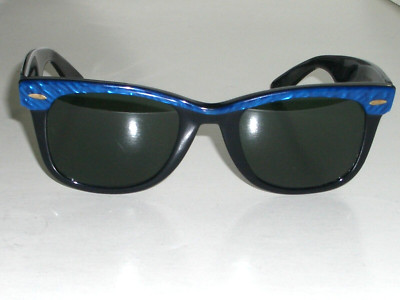 VINTAGE B&L RAY-BAN L1723 BLUE PEARL-TRIM G15 CRYSTAL WAYFARERS