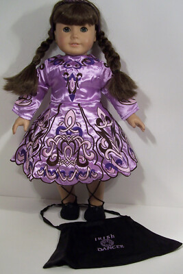 Purple Irish Dance Costume w/Crinoline Doll Clothes For 18  American Girl (Debs)
