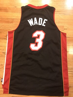 Miami Heat #3 Dwayne Wade Reebok Men's Large +2 length Jersey | eBay
