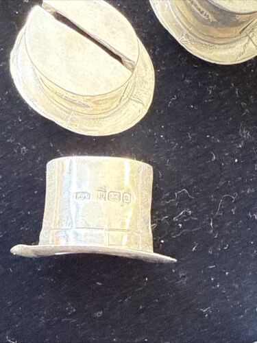 Sterling Hallmarked English Party Place Card Holders In Sterling Silver Rare - Picture 5 of 9