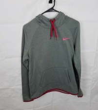 Nike Hoodie Women's M Gray Therma Dri Fit Sweatshirt Just Do It Pullover Active