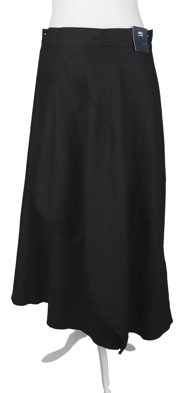 M&S Womens Marks and Spencer Black Linen Skirt Size 16 zz
Opens in a new window or tab