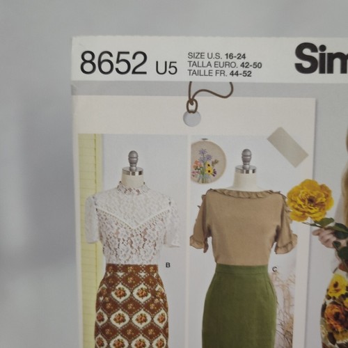 Simplicity Pattern 8652 Pencil Skirt 16 -24 NEW Uncut Gertrude Made Line Pattern - Picture 3 of 7
