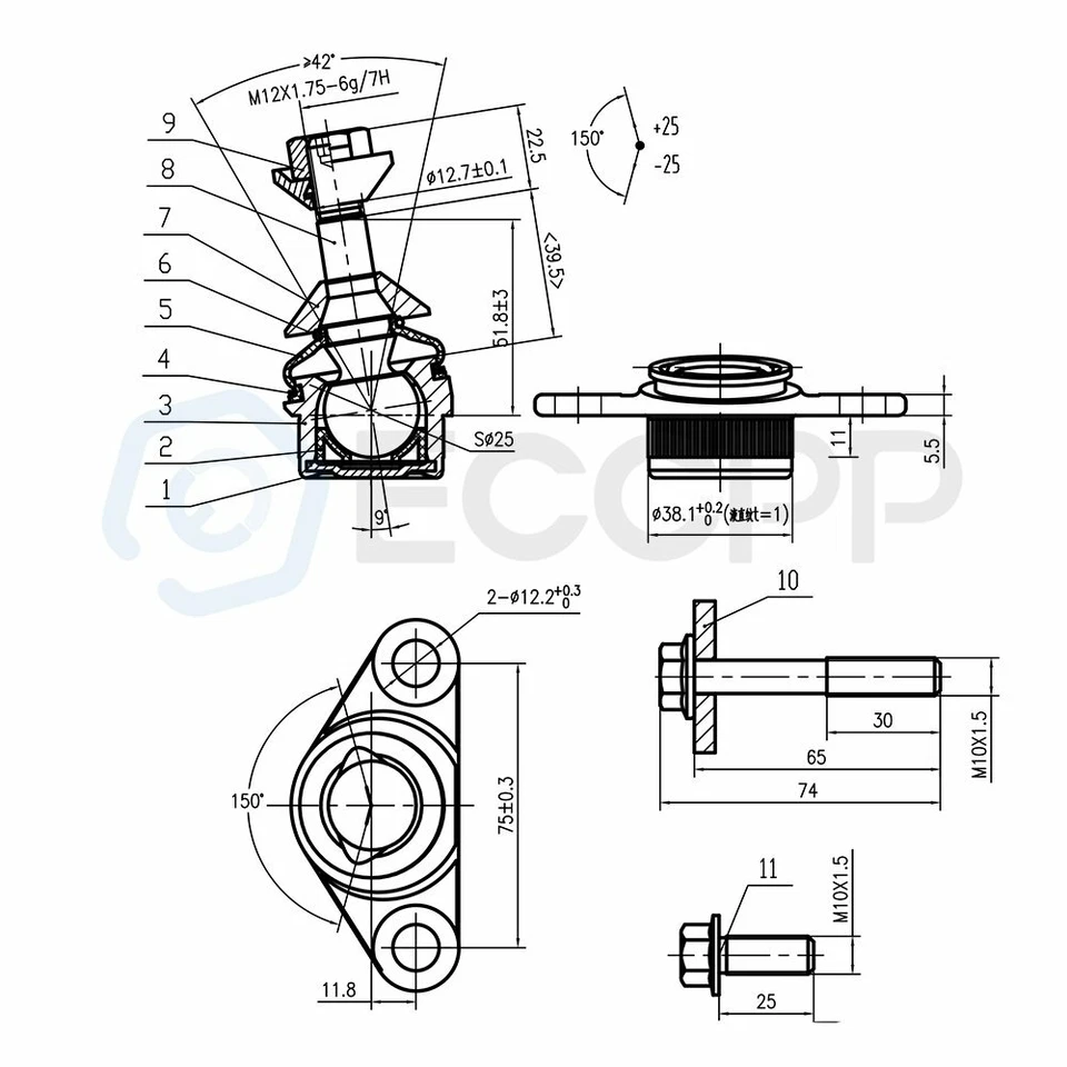 8pcs For 2001-2007 Volvo V70 S60 Front Lower Control Arms Ball Joints Sway Bars - Image 3 of 4
