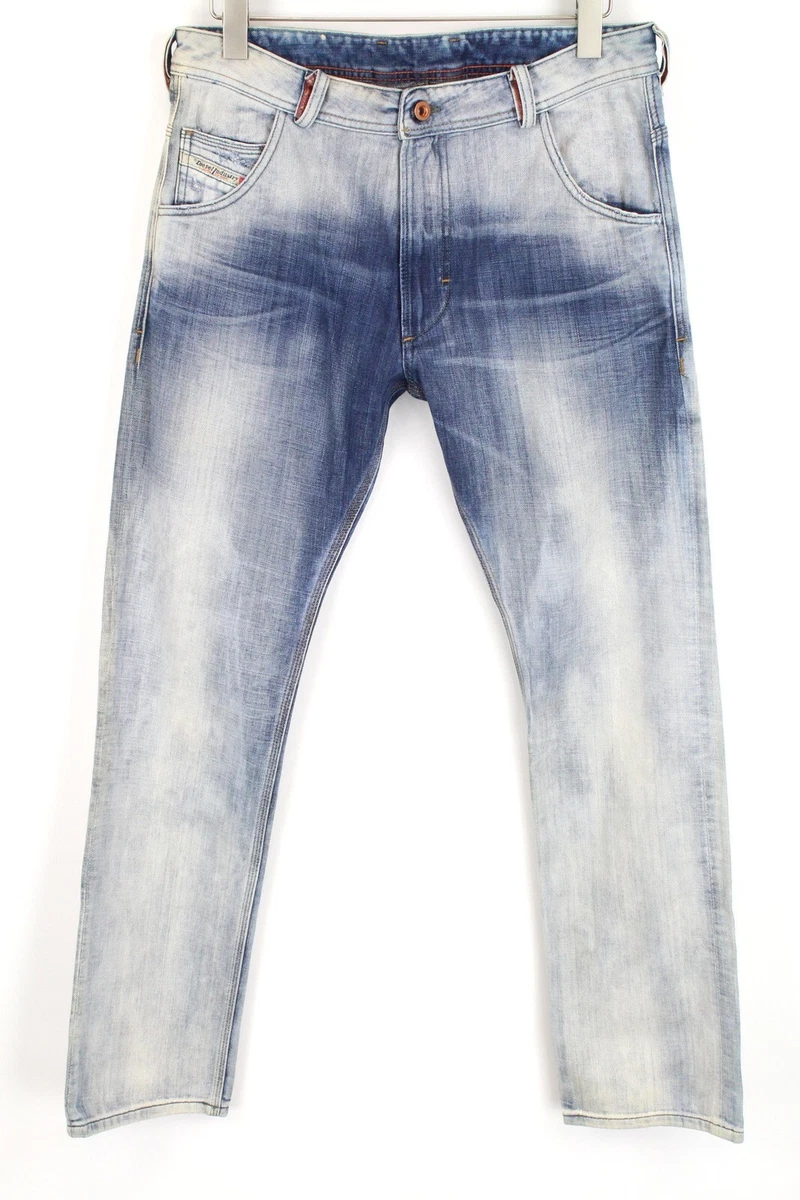 DIESEL Krooley 0810V W32/L32 Men Jeans Blue Regular Slim Carrot Non-Stretch