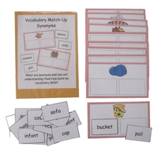 Teacher Made Vocabulary Activity Center Learning Resource Game Synonym Match