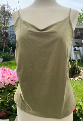 Original Hallhuber Bluse Grün Gr XL Sommerbluse  Spaghettibluse Organic Cotton