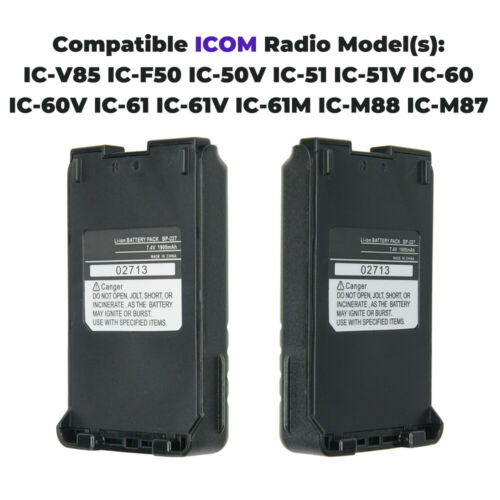 10 pièces batterie de remplacement BP-227 pour ICOM IC-M88 IC-F50 IC-F60 IC-F51 IC-M87 - Photo 3/12