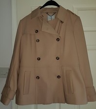 Jasper Conran Regular Size 14 Short Trench Coat Beige