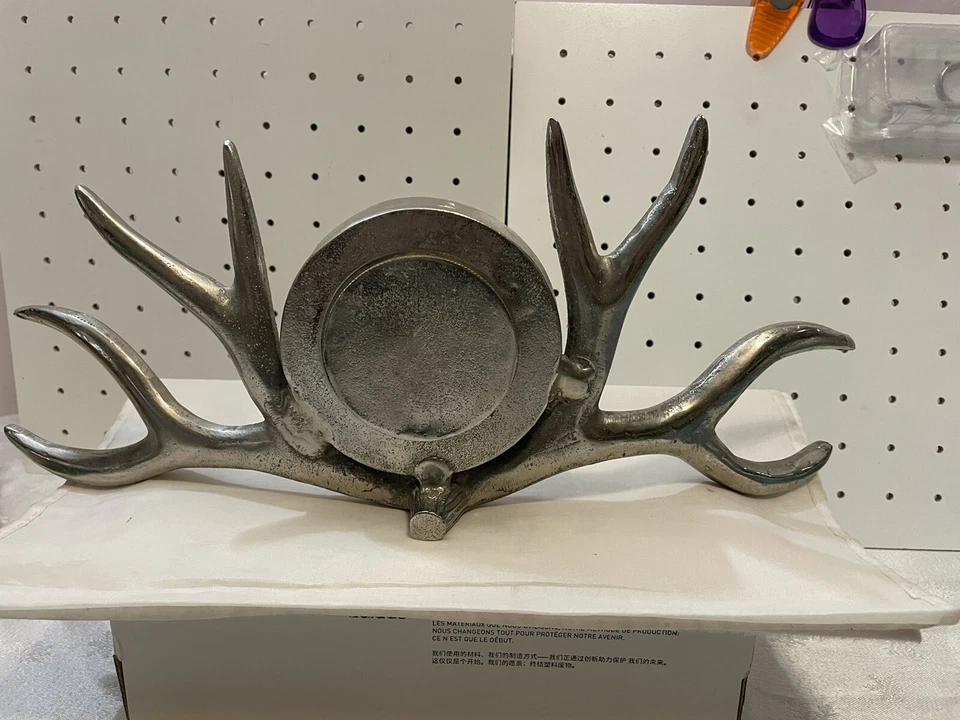 Cuerno de ciervo cuerno de ciervo plata aluminio manto reloj 16x7 40,00 Foto 2 de 4