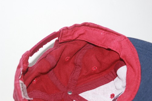 Vintage Adidas Firebird Cap Hat One Size 1990s 90s Burgundy Blue - Picture 18 of 19