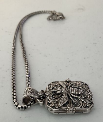 FANTASTIC KONSTANTINO STERLING SILVER BEE NECTAR LOCKET PENDANT+20IN CHAIN! - Picture 3 of 16