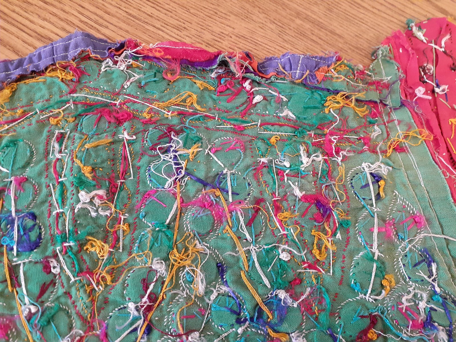 Patchwork Quilt Embroidered Handmade Panel Mirror… - image 24