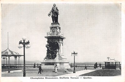 QUEBEC, CHAMPLAINS MONUMENT, DUFFERIN TERRASSE - EINE ALTE POSTKARTE #2324141