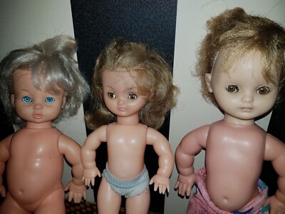 Lot De 3 Poupées Anciennes Bella – Vintage – Plastique Dur