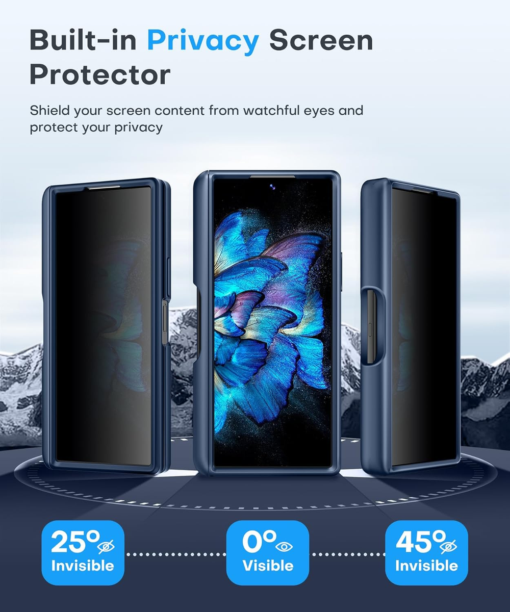 Magnetic Z Fold 6 Case with Privacy Screen, S Pen Holder