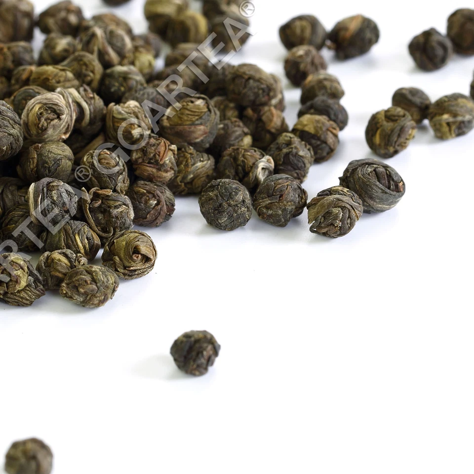 Rollo de mano de té verde chino hoja suelta perla dragón jazmín premium GOARTEA 250 g Foto 4 de 4