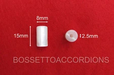 Accordion Bass Buttons Pistons White Pearl 8x15 (mm)