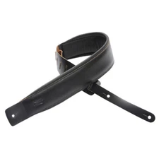 Levy's DM1PD-BLK 3" Padded Leather Guitar Strap in Black