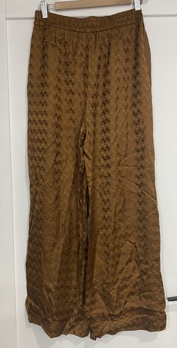 SEED Jacquard Tie Pants Sz 10 In Spice, Wide Leg - Picture 8 of 9