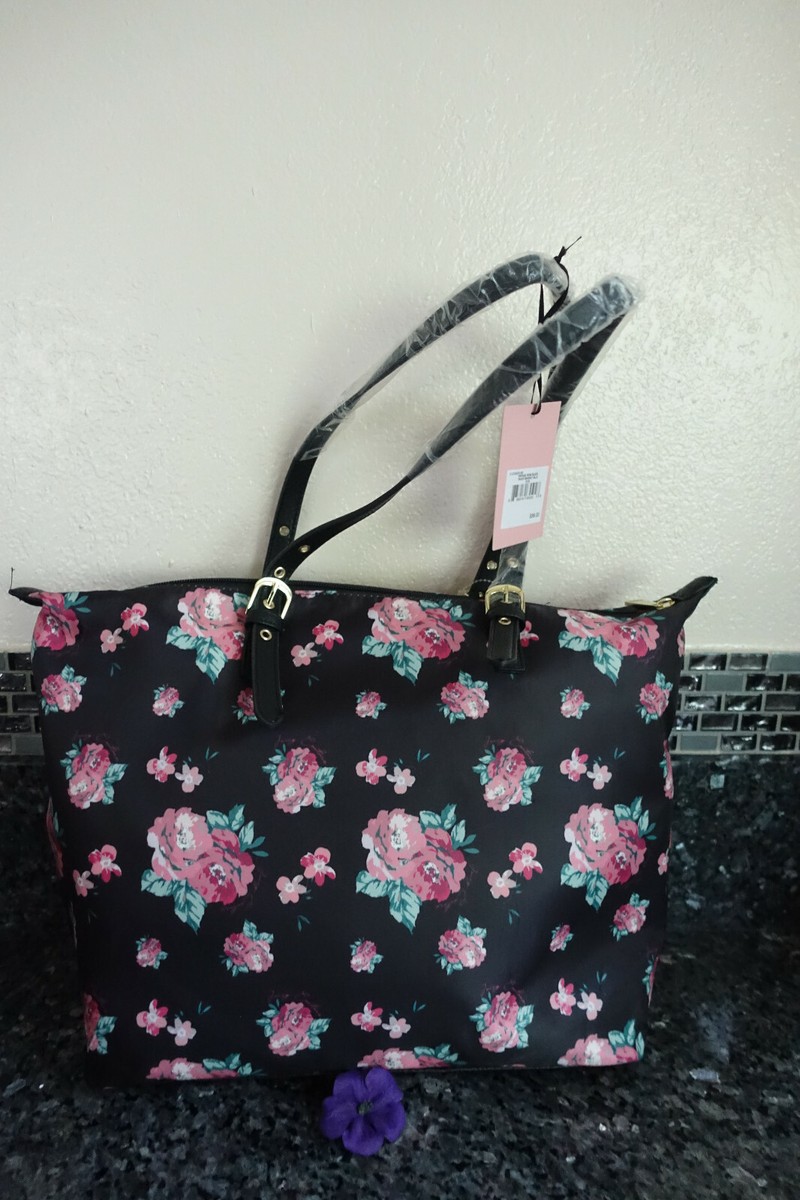 Juicy couture vintage rose black troop berverly hills tote  display picture 2