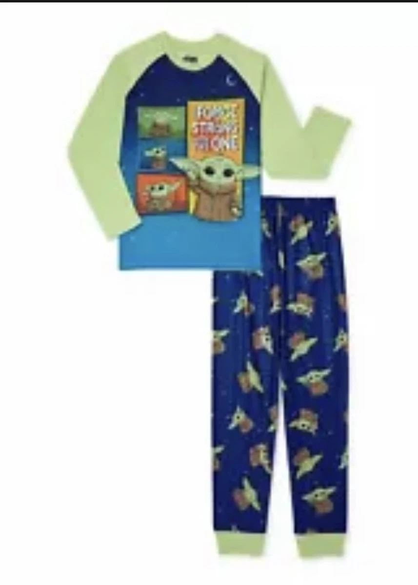 Star Wars Baby Yoda The Force is Strong Boys Pajamas Size 10 12 Large