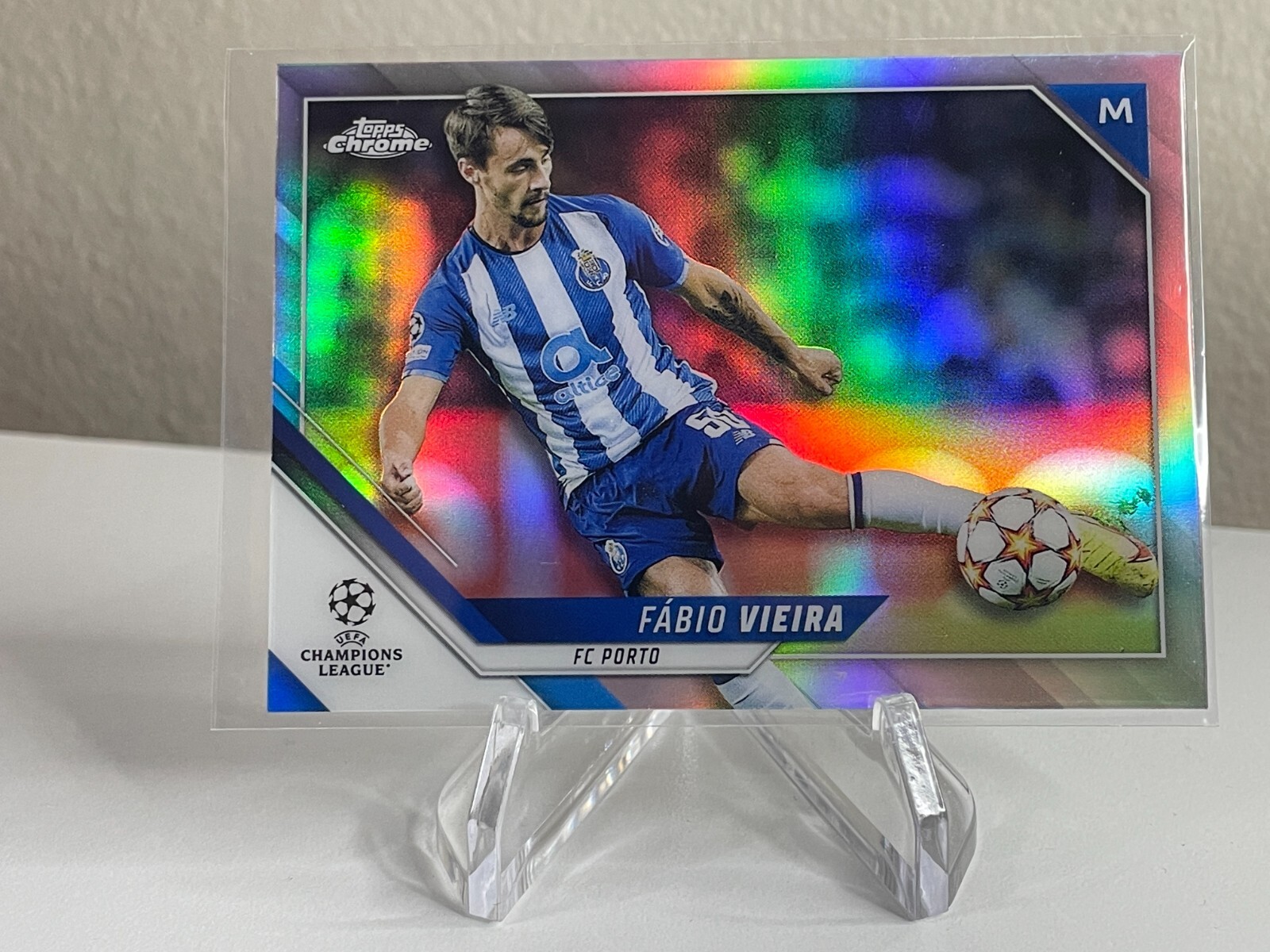 Fabio Vieira REFRACTOR 2021-22 Topps Chrome UEFA Champions League #163 UCL Prizm view 1