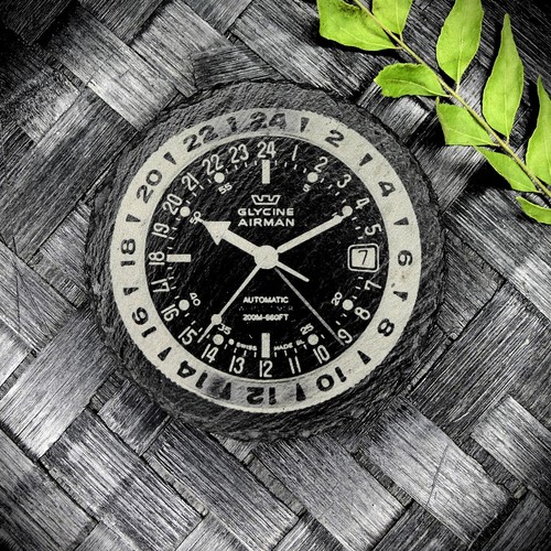 Glycine Airman 17 GMT Slate Coaster Brand New Hand Made Laser Engraved - Picture 2 of 8
