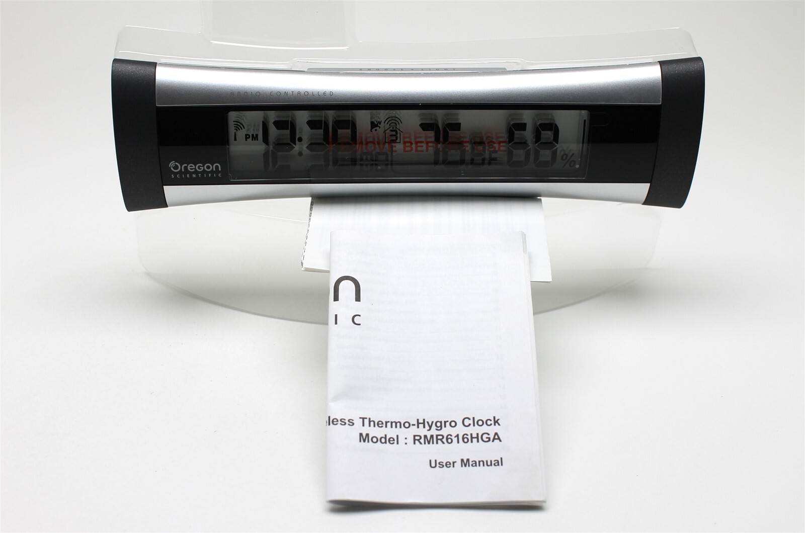 Oregon Scientific RMR616HGA Atomic Alarm Clock W/Wireless Th