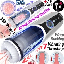 Male Masturbaters Automatic HandsFree Telescopic Cup Sucking Stroker Men Sex Toy
