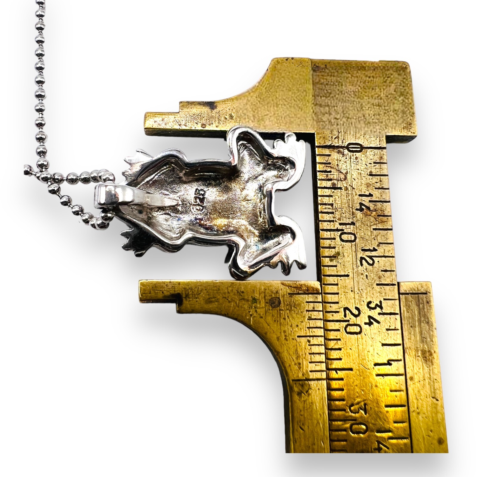 925 Solid Sterling Silver Blue Opal Frog Pendant … - image 4