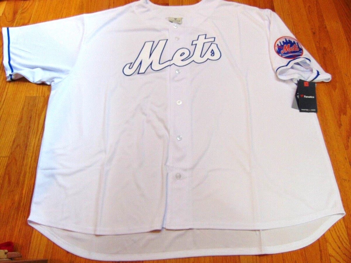 NEW FANATICS MLB NEW YORK METS ALL WHITE JERSEY SIZE 5XL