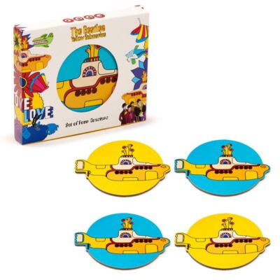 OFFIZIELLES THE BEATLES GELBES U-BOOT 4ER-SET TISCH GETRÄNKE UNTERSETZER MATTEN