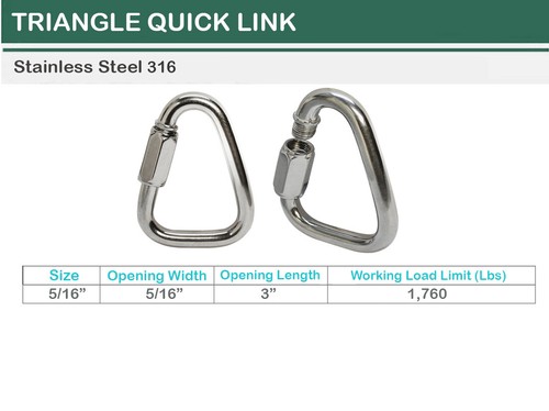Marine Boot T316 Edelstahl Delta Quick Link Dreiecksglied - Bild 11 von 22