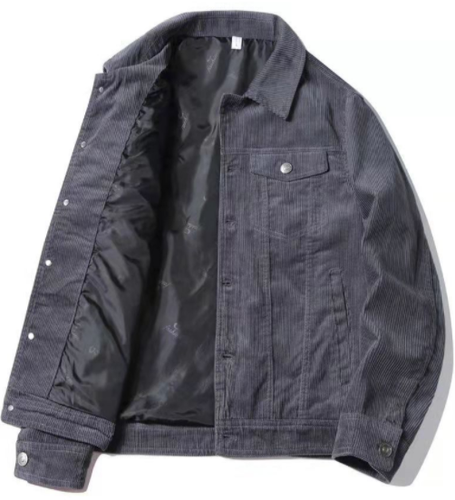 Retro Corduroy Jacket Men's Lapel Workwear Top Casual Loose Cotton Workwear Coat - Picture 4 of 16