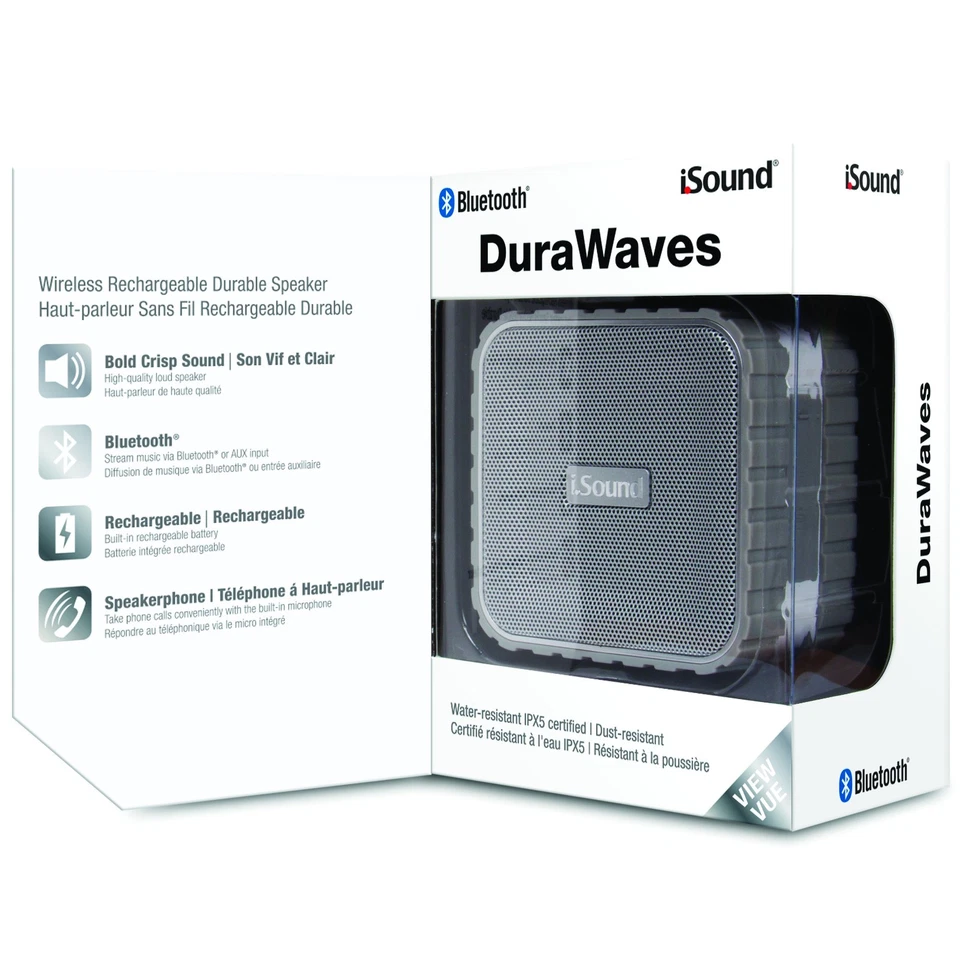 iSound DuraWaves Rugged Water-Resistant Rechargeable Bluetooth Speaker- White - Image 3 of 4
