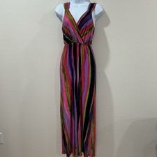 Vtg New Directions Womens Colorful Y2K Babydoll Fairy Maxi Dress Size PS Artsy