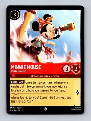 TCG Lorcana Karte Minnie Mouse - Pirate Lookout 6 120/204 ENG Azurite Sea