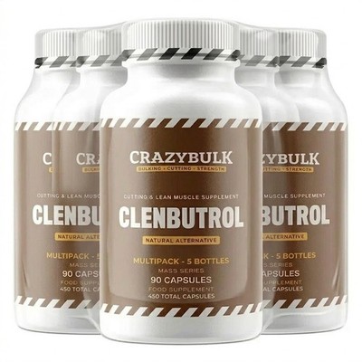 CrazyBulk CLENBUTROL - 90 Capsules CUTTING & LEAN MUSCLE MUSCLE, Pack of 5