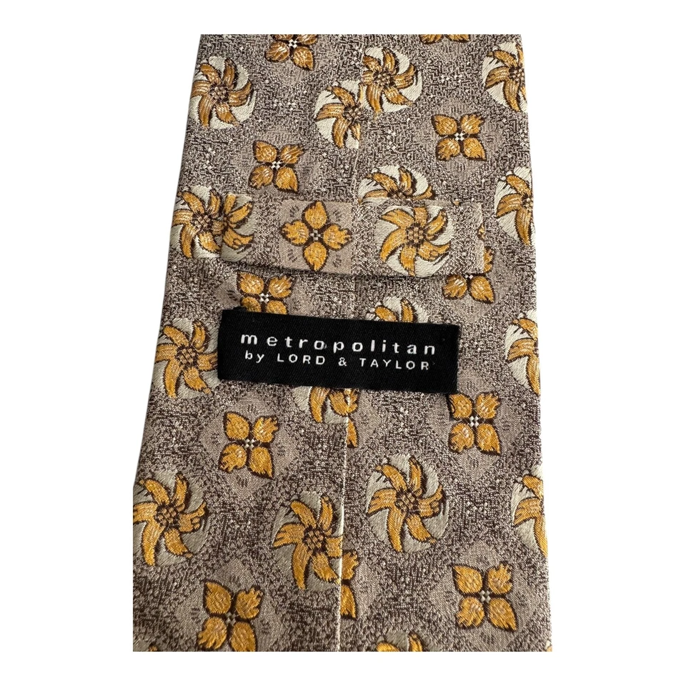 Галстук Metropolitan Lord & Taylor мужской шелк цветочный геометрический классический сделано в США - Изображение 4 из 4