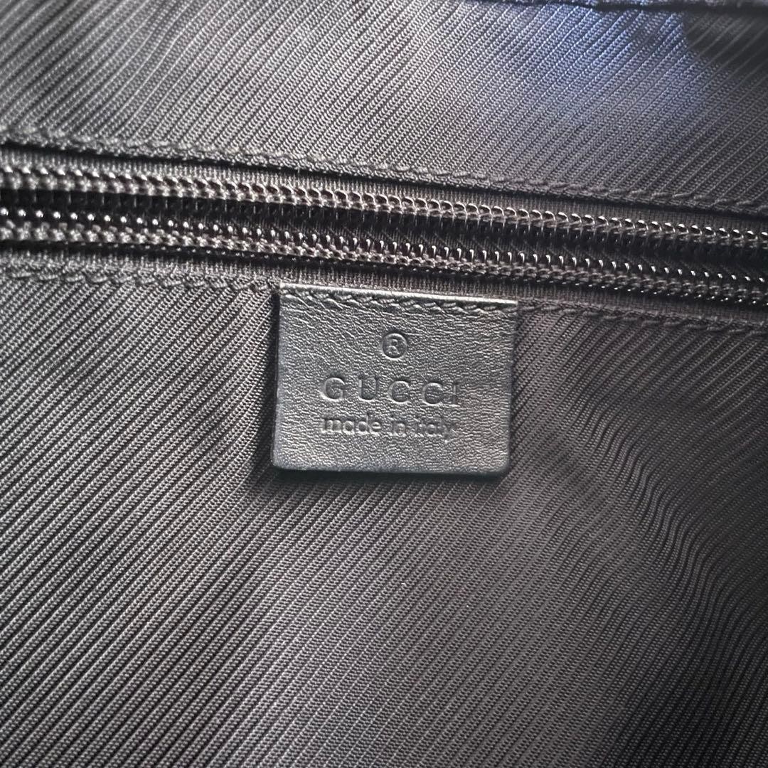 GUCCI GG Canvas Half Moon Shoulder Bag Black Cotton Leather Authentic thumbnail 15