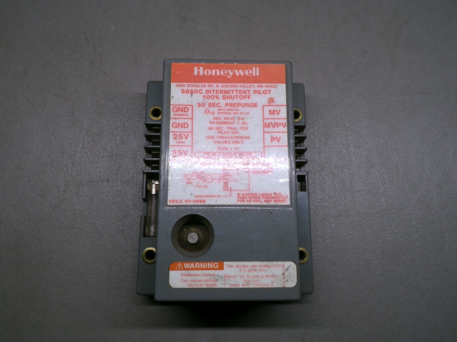 HONEYWELL S860C1000 INTERMITTENT PILOT IGNITION CONTROL