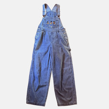 Vtg 90s Disney Mickey Unlimited Mouse Denim Overalls Retro Embroidered Sz M