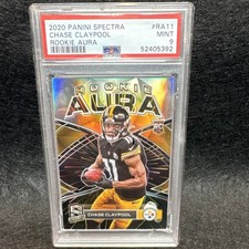2020 Panini Spectra Chase Claypool Rookie Aura Prizm #RA-11 PSA 66/75