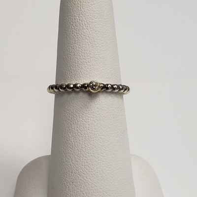 Pandora 925 Silver Two Toned Evening Star Diamond Band Ring 190214D 54 / 6.75